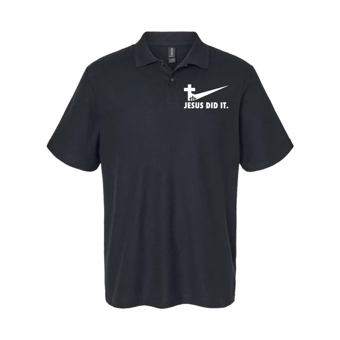 Jesus Did It Cross Softstyle Adult Sport Polo