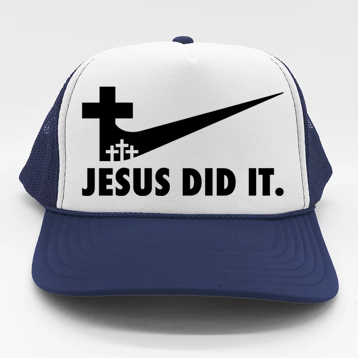 Jesus Did It Cross Trucker Hat