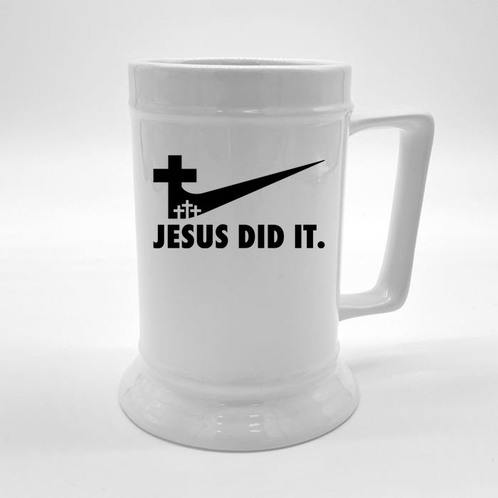 Jesus Did It Cross Front & Back Beer Stein