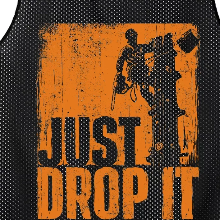 Just Drop It Arborist Tree Surgeon Lumberjack Wood Logger Mesh Reversible Basketball Jersey Tank