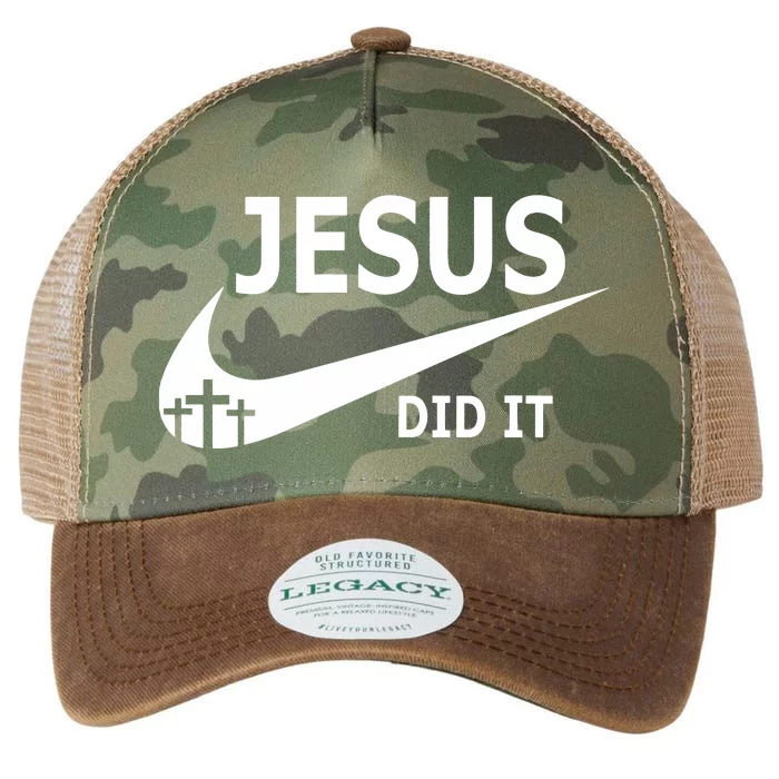 Jesus Did It Faith Cross Christian Legacy Tie Dye Trucker Hat