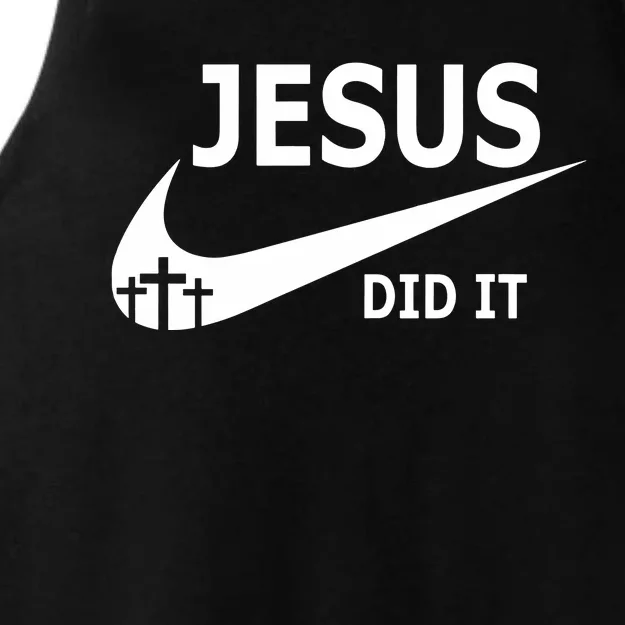 Jesus Did It Faith Cross Christian Ladies Tri-Blend Wicking Tank