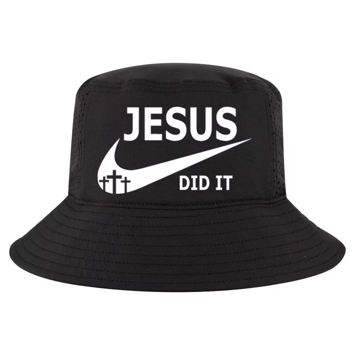 Jesus Did It Faith Cross Christian Cool Comfort Performance Bucket Hat