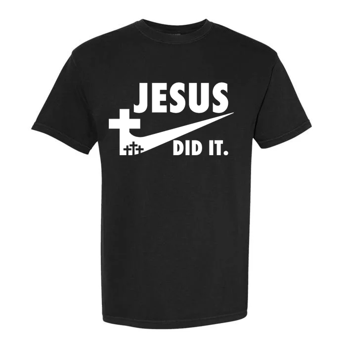 Jesus Did It Faith Cross Christian Garment-Dyed Heavyweight T-Shirt