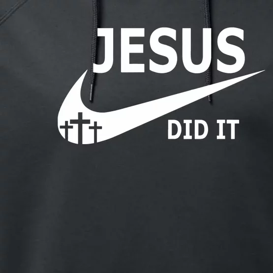 Jesus Did It Faith Cross Christian Performance Fleece Hoodie