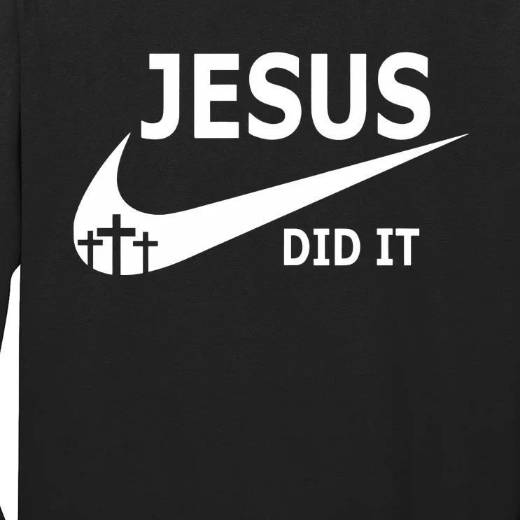 Jesus Did It Faith Cross Christian Long Sleeve Shirt