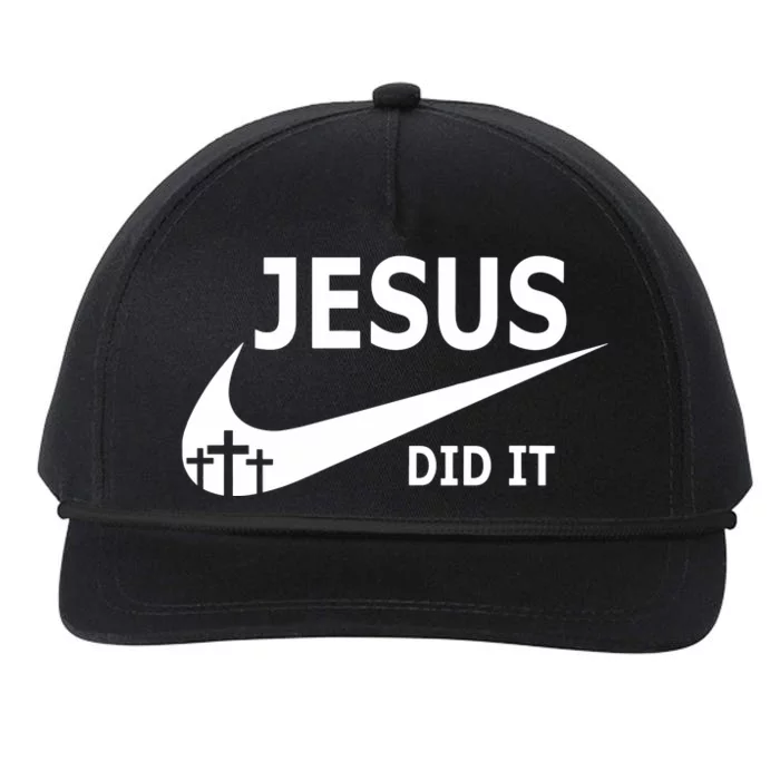 Jesus Did It Faith Cross Christian Snapback Five-Panel Rope Hat