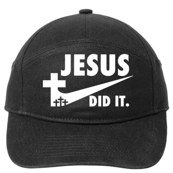 Jesus Did It Faith Cross Christian 7-Panel Snapback Hat