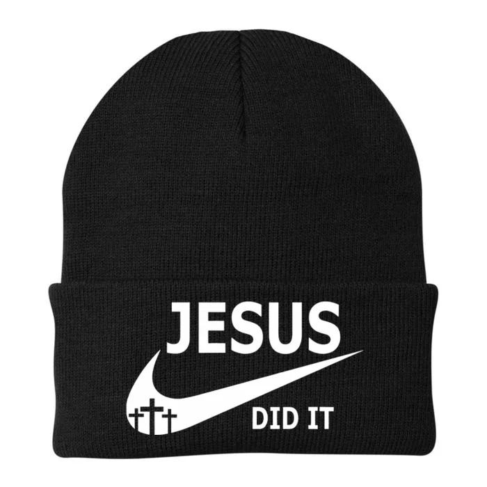 Jesus Did It Faith Cross Christian Knit Cap Winter Beanie