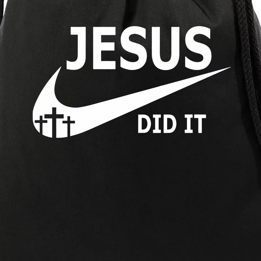 Jesus Did It Faith Cross Christian Drawstring Bag