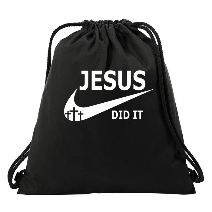 Jesus Did It Faith Cross Christian Drawstring Bag