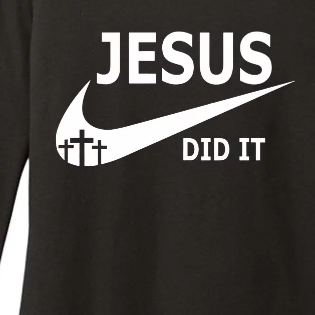 Jesus Did It Faith Cross Christian Womens CVC Long Sleeve Shirt