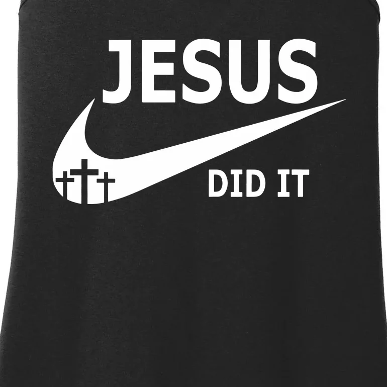 Jesus Did It Faith Cross Christian Ladies Essential Tank