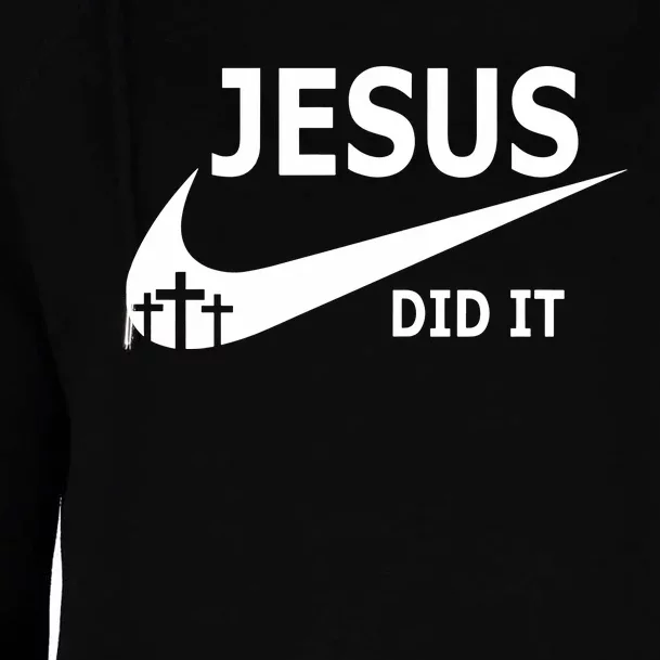 Jesus Did It Faith Cross Christian Womens Funnel Neck Pullover Hood