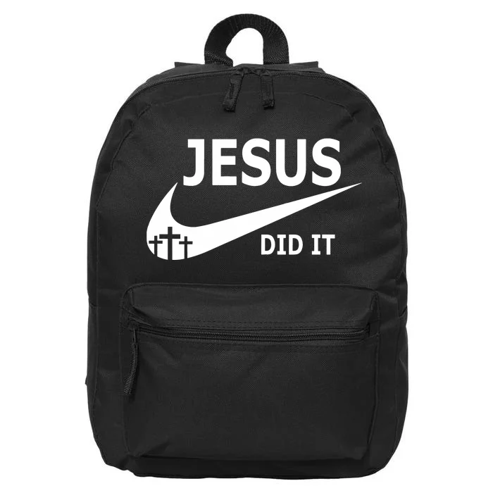 Jesus Did It Faith Cross Christian 16 in Basic Backpack