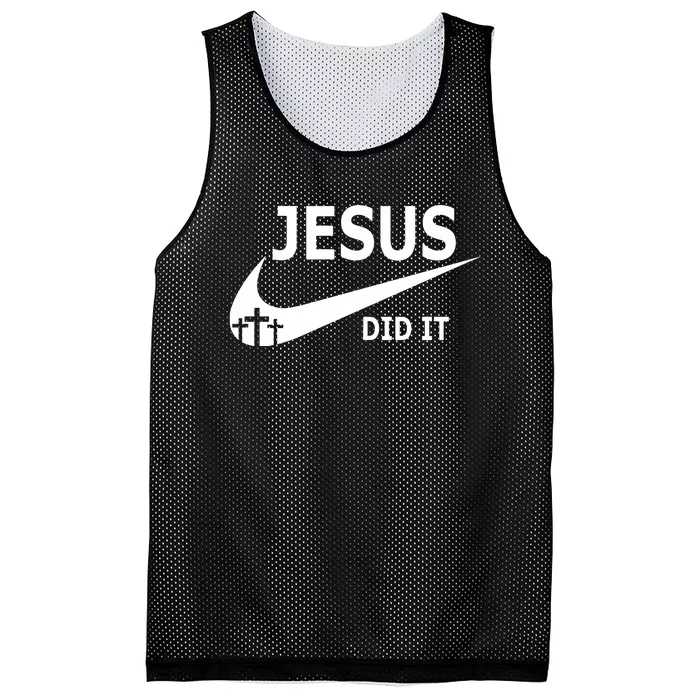 Jesus Did It Faith Cross Christian Mesh Reversible Basketball Jersey Tank