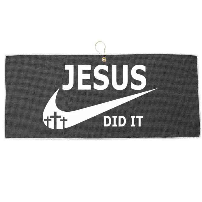 Jesus Did It Faith Cross Christian Large Microfiber Waffle Golf Towel