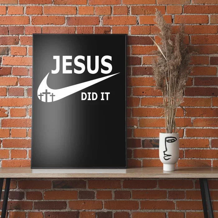 Jesus Did It Faith Cross Christian Poster