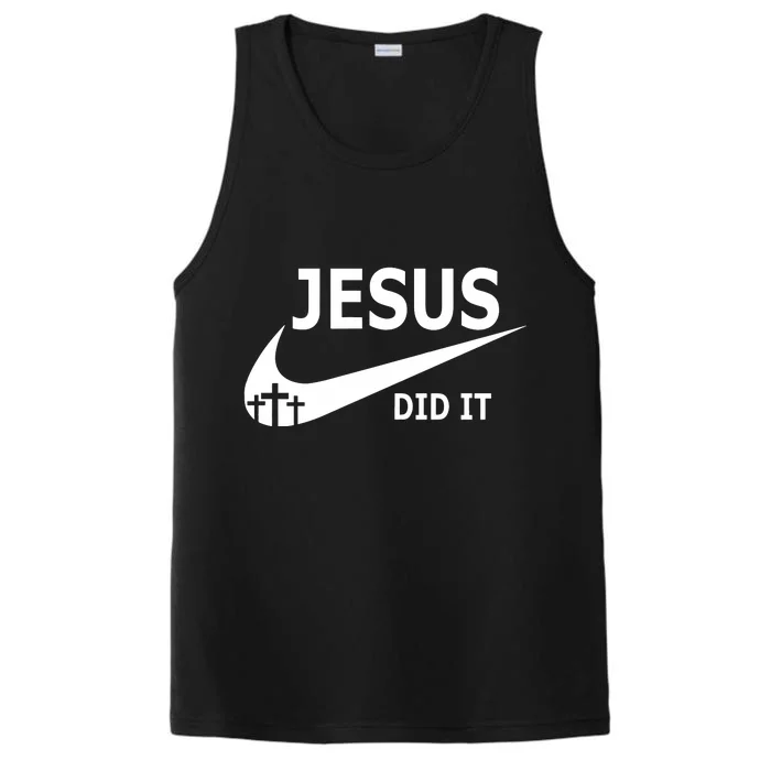 Jesus Did It Faith Cross Christian Performance Tank