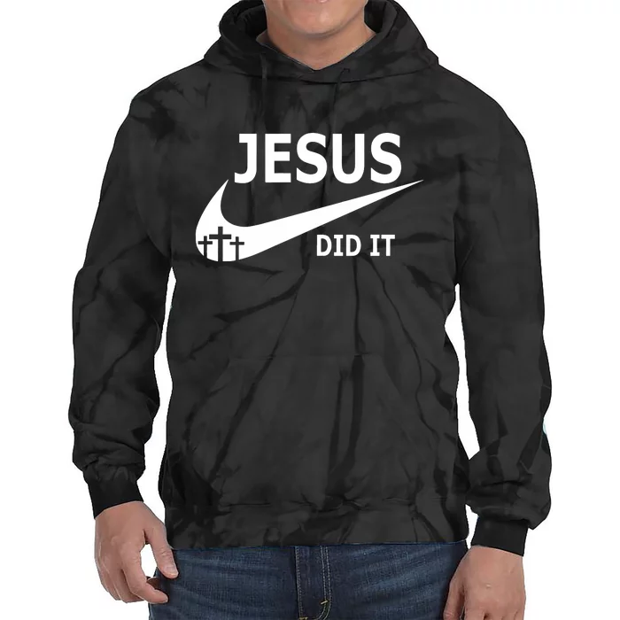 Jesus Did It Faith Cross Christian Tie Dye Hoodie