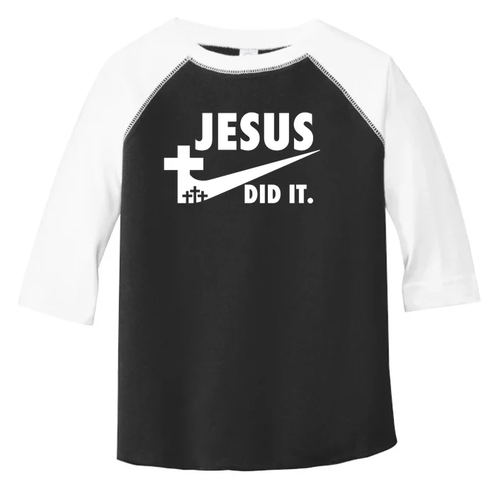 Jesus Did It Faith Cross Christian Toddler Fine Jersey T-Shirt