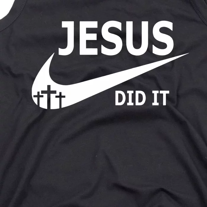 Jesus Did It Faith Cross Christian Tank Top