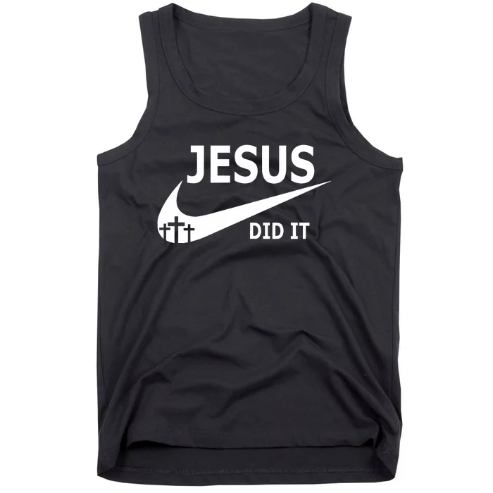 Jesus Did It Faith Cross Christian Tank Top