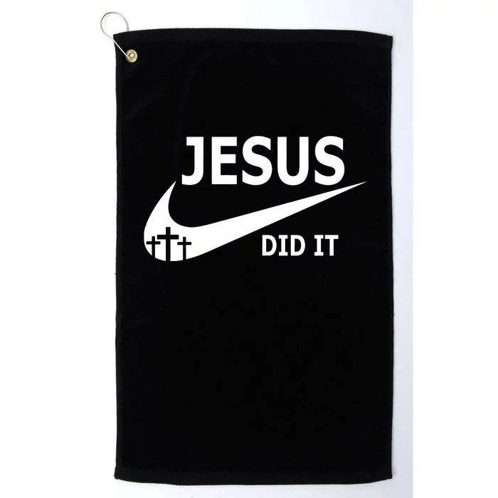 Jesus Did It Faith Cross Christian Platinum Collection Golf Towel