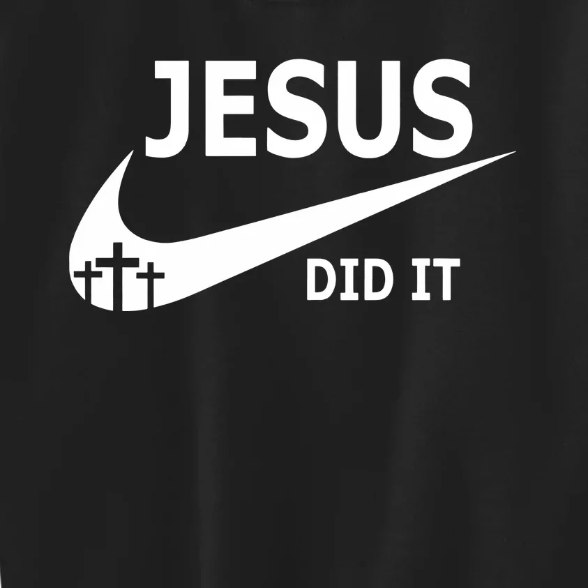 Jesus Did It Faith Cross Christian Kids Sweatshirt