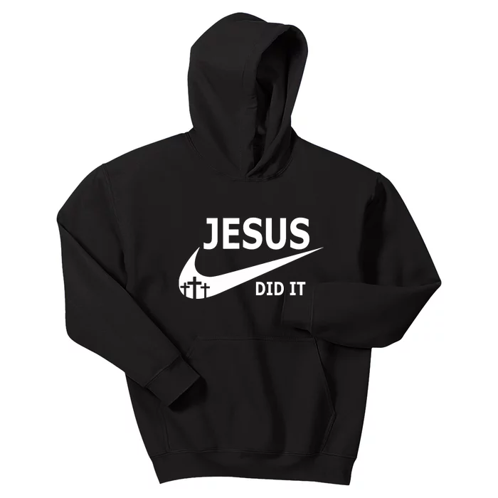 Jesus Did It Faith Cross Christian Kids Hoodie