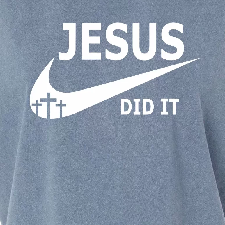 Jesus Did It Faith Cross Christian Garment-Dyed Women's Muscle Tee