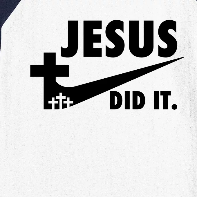 Jesus Did It Faith Cross Christian Baseball Sleeve Shirt