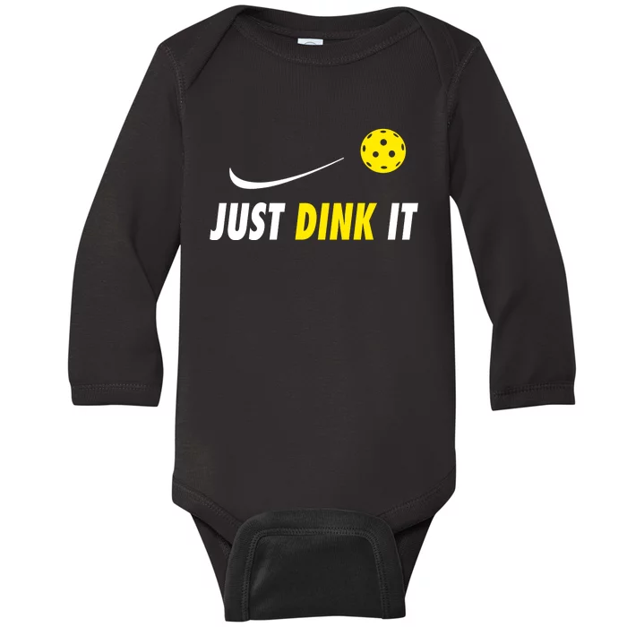 Just Dink It Funny Pickleball Baby Long Sleeve Bodysuit