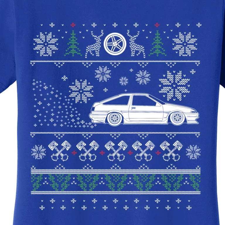 Japanese Drifting Initial Drift Car Love Ugly Christmas Ugly Gift Women's T-Shirt