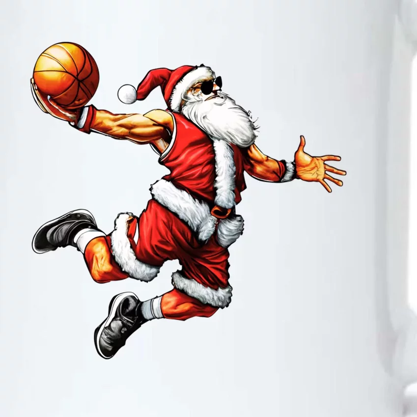 Just Dunk It Santa Claus Basketball Christmas Tree Ornats Funny Gift Black Color Changing Mug