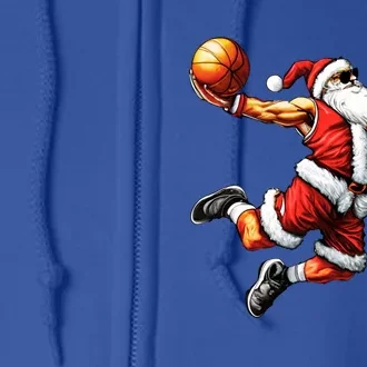 Just Dunk It Santa Claus Basketball Christmas Tree Ornats Funny Gift Full Zip Hoodie