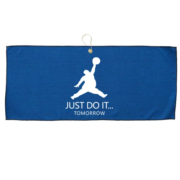 Just Do It Tomorrow Parody Large Microfiber Waffle Golf Towel