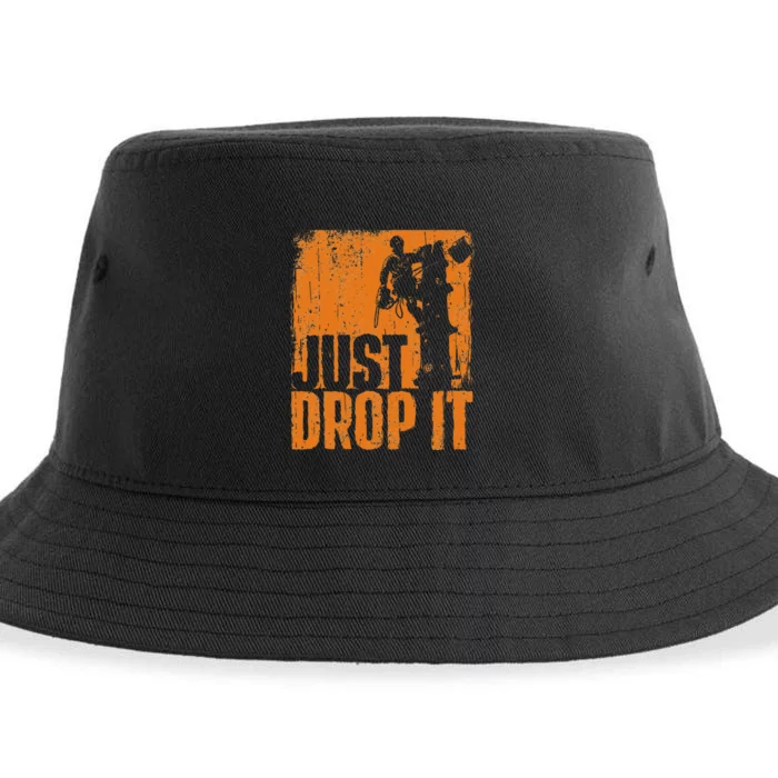 Just Drop It Arborist Tree Surgeon Lumberjack Wood Logger Sustainable Bucket Hat