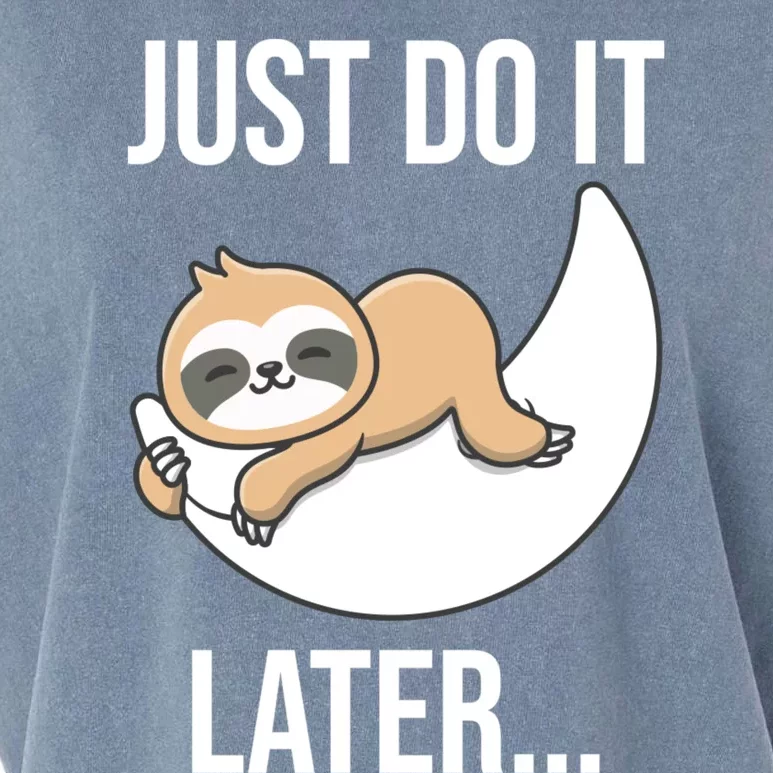 Just Do It Later Sloth Garment-Dyed Women's Muscle Tee