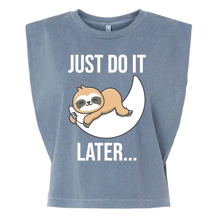 Just Do It Later Sloth Garment-Dyed Women's Muscle Tee