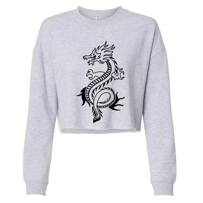 Japanese Dragon Cropped Pullover Crew