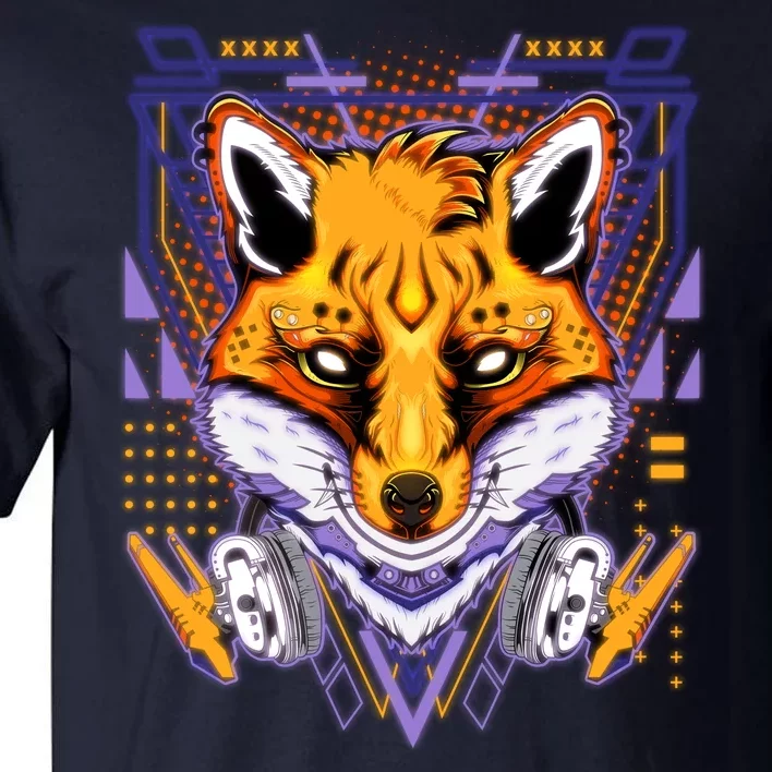 Japanese Digital Kitune Fox With Headphone Tall T-Shirt