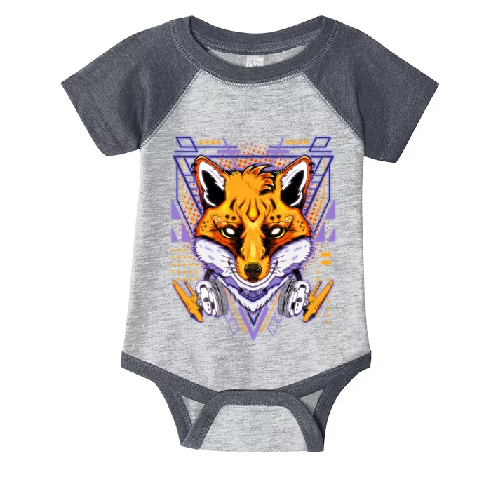 Japanese Digital Kitune Fox With Headphone Infant Baby Jersey Bodysuit