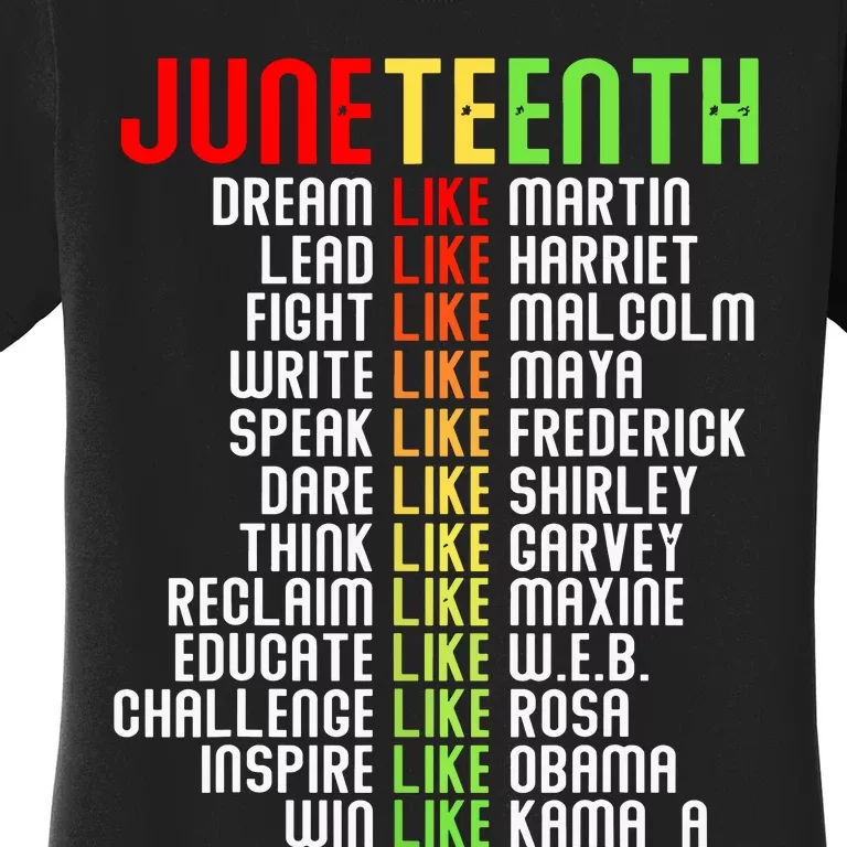 Juneteenth Dream Like Leaders Black Women Boy Girl Women's T-Shirt