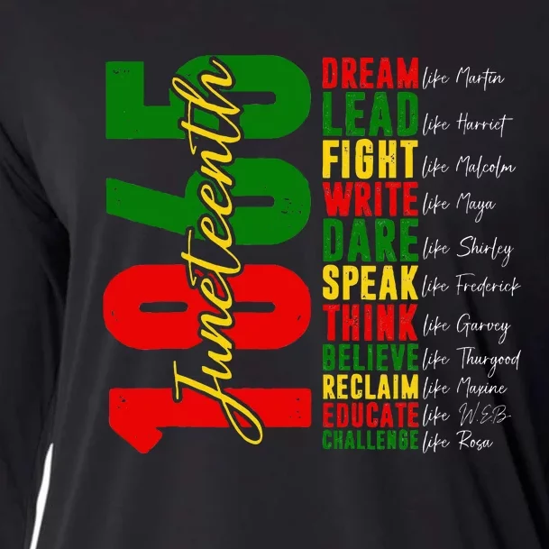 Juneteenth Dream Like Leaders Black History Cooling Performance Long Sleeve Crew