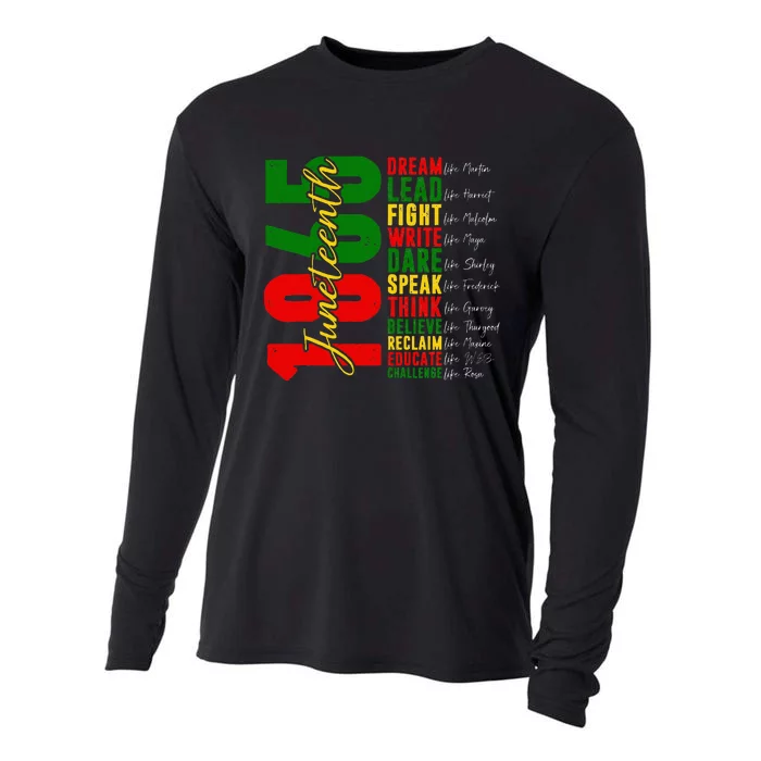 Juneteenth Dream Like Leaders Black History Cooling Performance Long Sleeve Crew