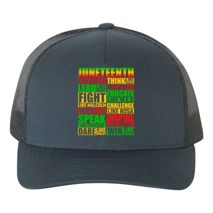 Juneteenth Dream Like Leaders Black Gift Yupoong Adult 5-Panel Trucker Hat