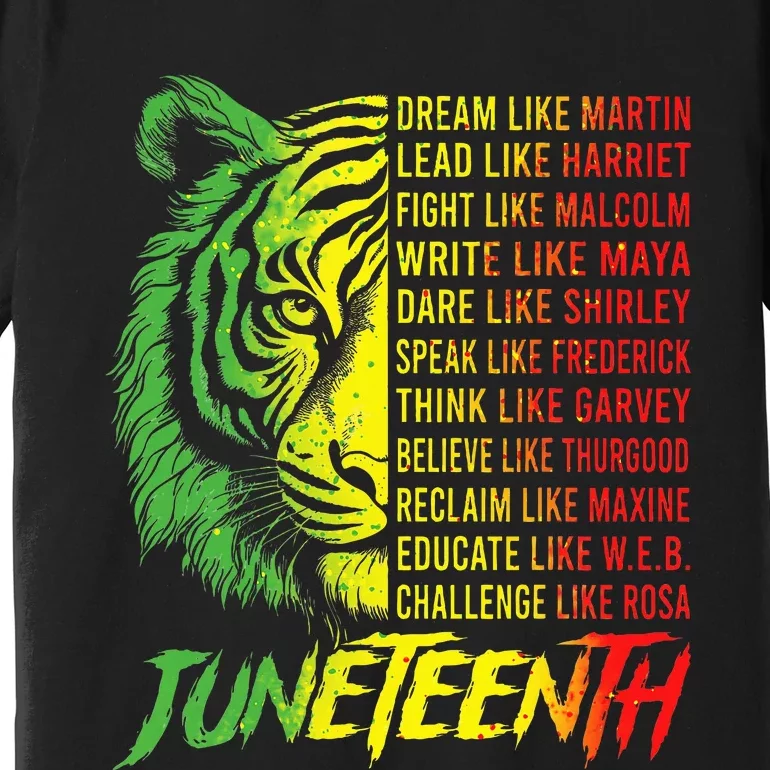 Juneteenth Dream Like Leaders Black History Premium T-Shirt