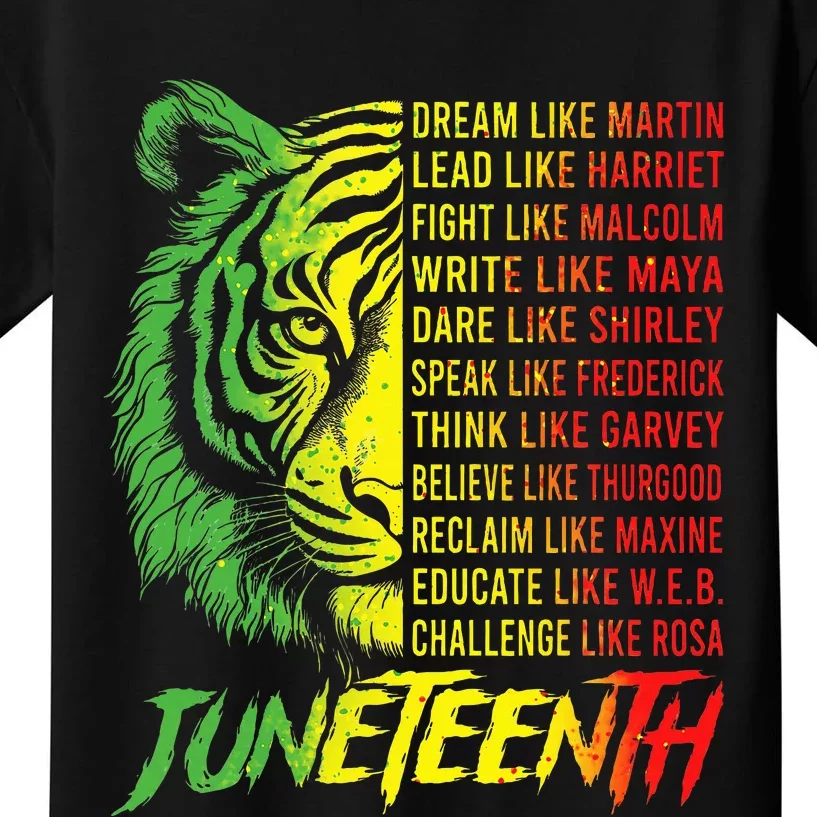 Juneteenth Dream Like Leaders Black History Kids T-Shirt