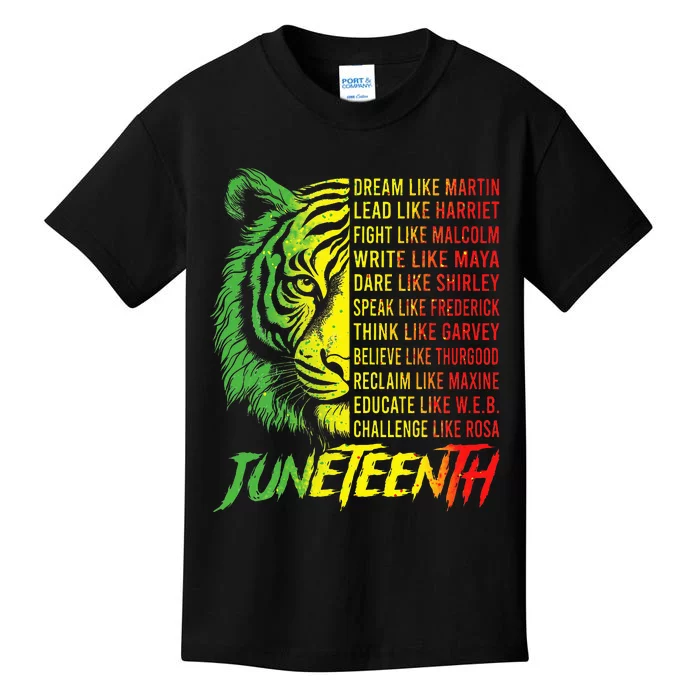 Juneteenth Dream Like Leaders Black History Kids T-Shirt